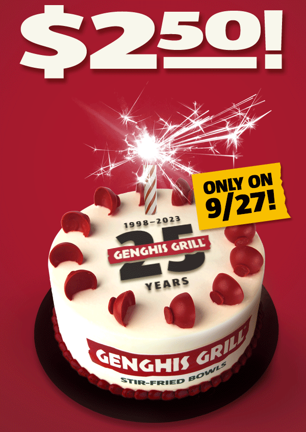 Genghis Grill Get Ready to Celebrate Our BDay in a Few Days...🥳🎁😋